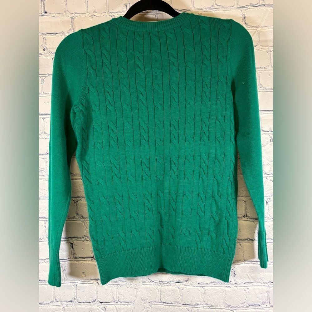 Talbots Green Cableknit Lambswool Preppy Classic Timeless Cottagecore Sweater SP - Picture 2 of 9